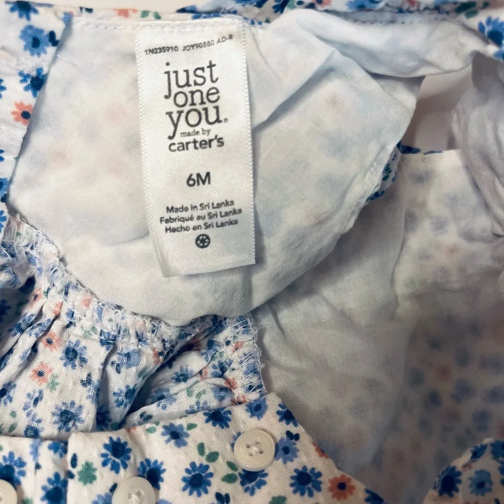 Carter's Dress 6 Months Blue Dainty Floral‎ With Bloomers